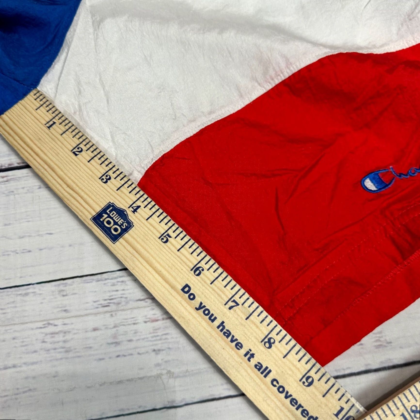 Champion Champion Mens XS Colorblock Nylon Athletic Shorts Red White Blue Logo Size US 27 - 4 Thumbnail
