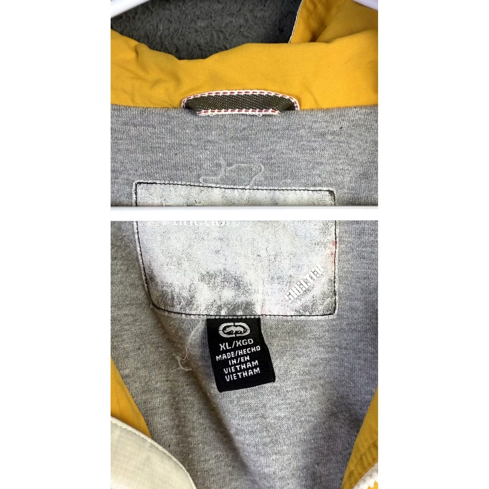 Ecko Unltd. Ecko Function Jacket Mens XL Full Zip Outdoor Ski Coat Pockets Windproof Lined Yellow Burgundy White Zip Summer 90s Mens Size US XL / EU 56 / 4 - 4 Thumbnail