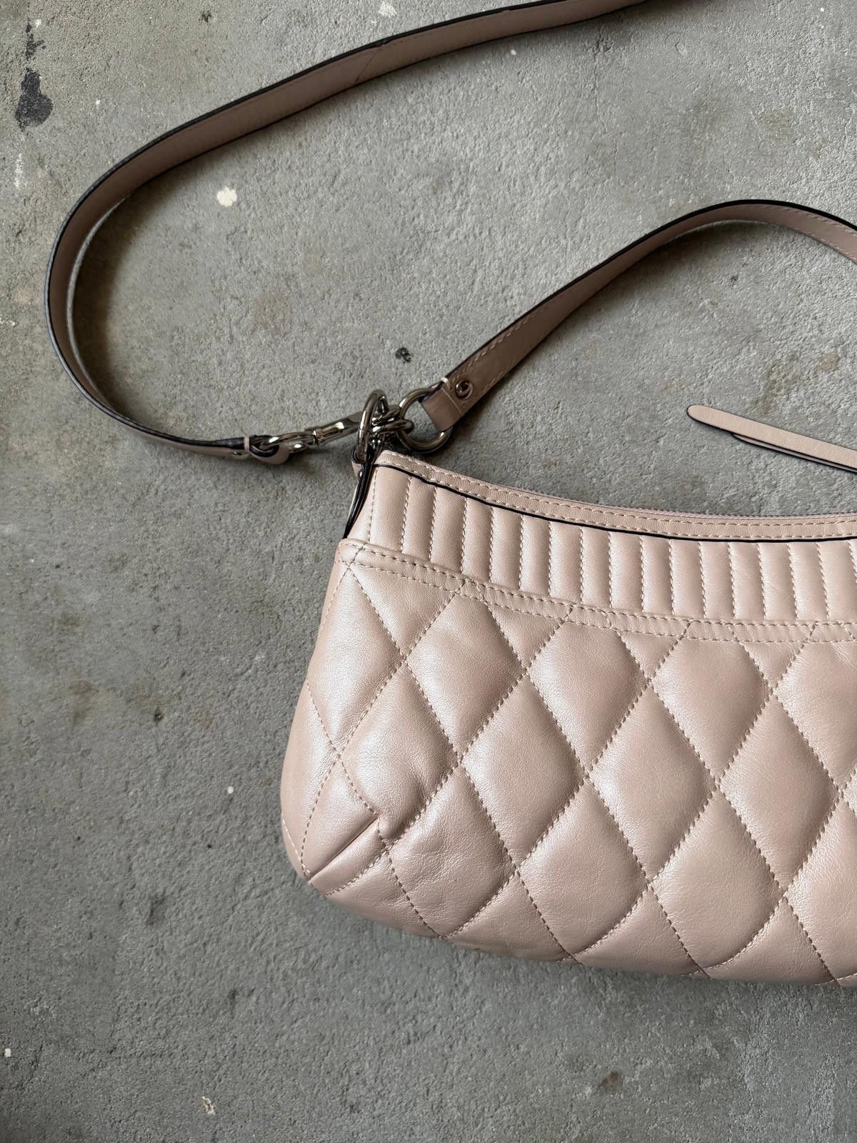 Coach Coach 2Way Leather Quilted Shoulder Bag Cream Size ONE SIZE - 6 Thumbnail