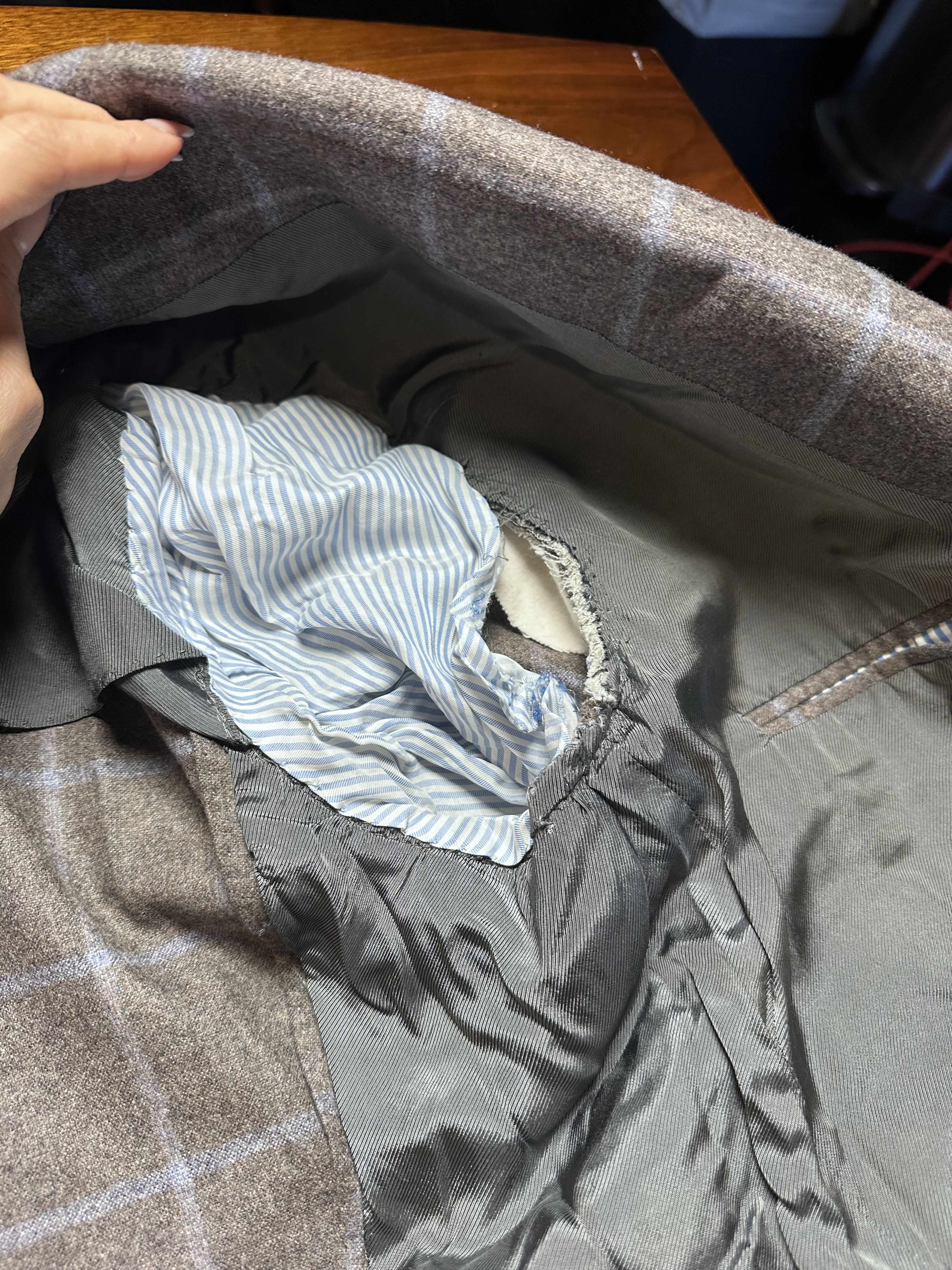 Faconnable Façonnable Windowpane Wool Blazer Sport Coat Grey Size US XL / EU 56 / 4 - 9 Thumbnail