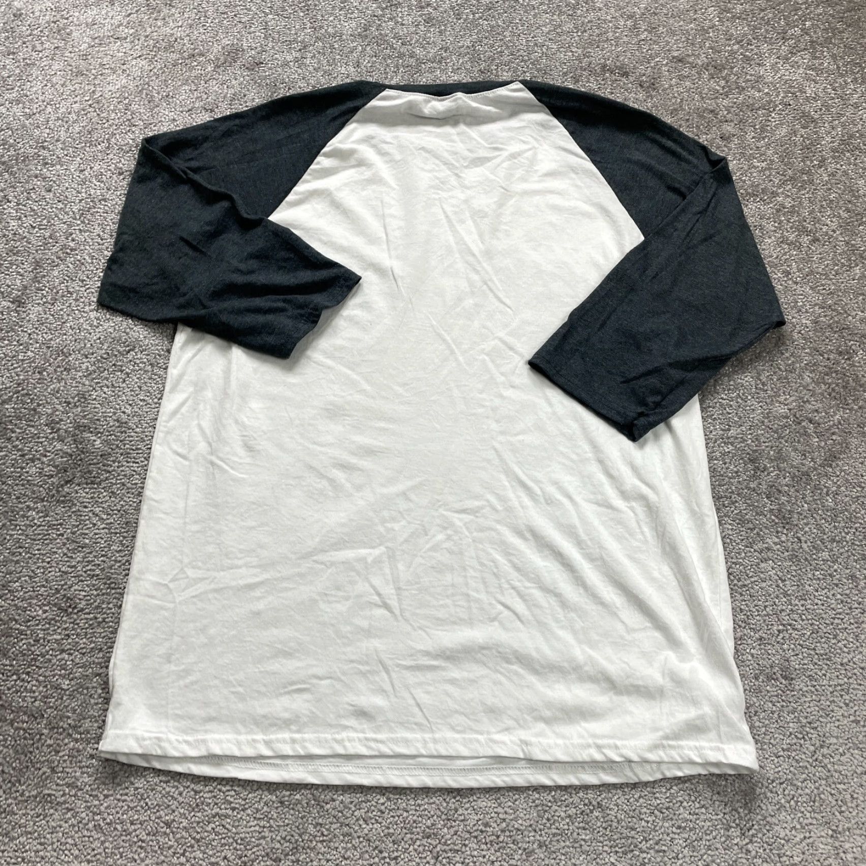 Anvil Anvil Graphic Tri Blend Tee Mens Medium White Black Raglan Long Sleeve Crew Neck Shirt Size US M / EU 48-50 / 2 - 2 Thumbnail