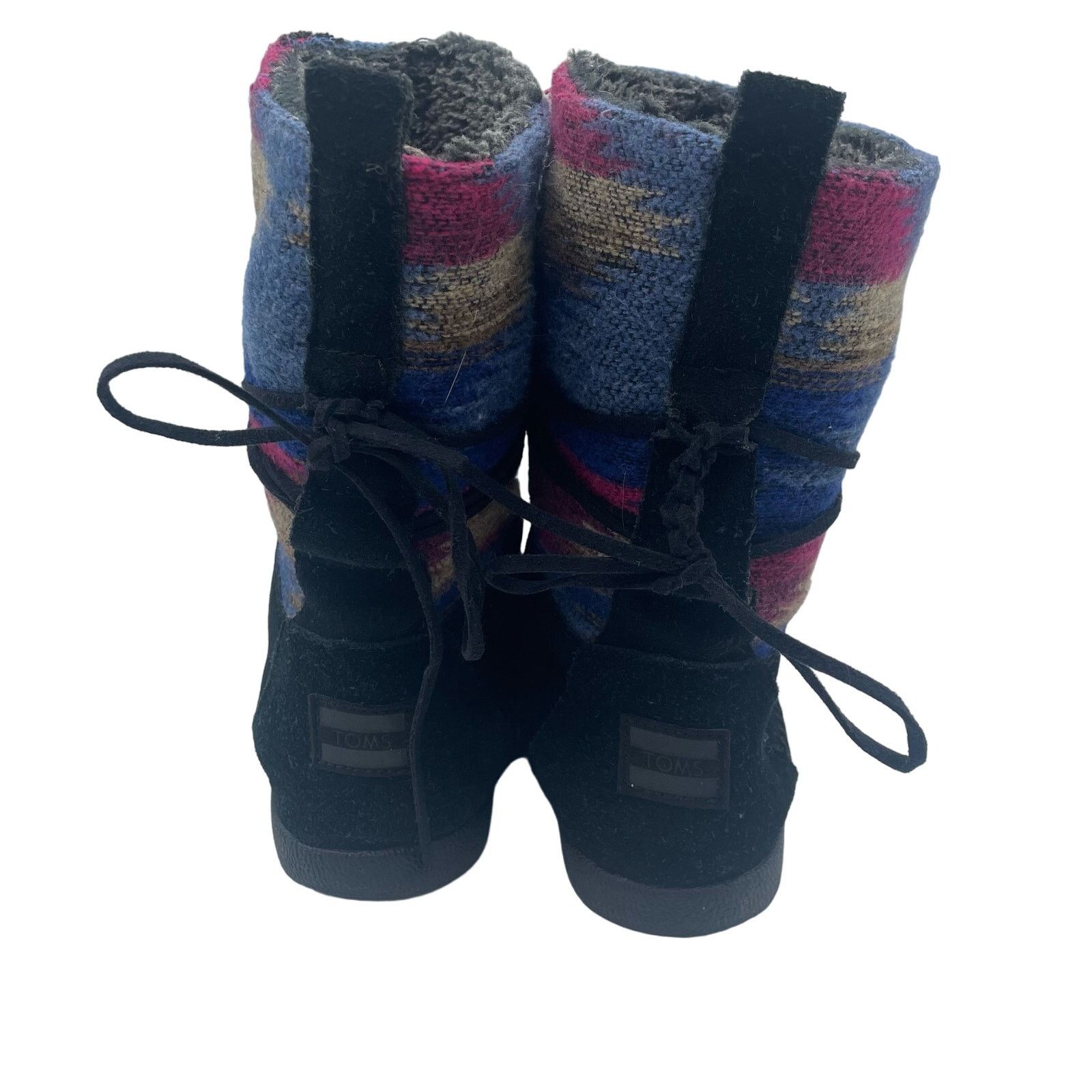 Toms TOMS Nepal Boots Aztec Black Leather Faux Fur Lined Sock 6.5 Size US 6.5 / IT 36.5 - 4 Thumbnail