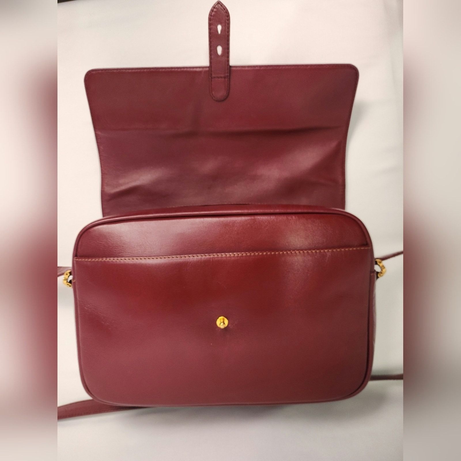 Cartier Cartier Burgundy Bordeaux Leather Shoulder Bag Size ONE SIZE - 11 Thumbnail
