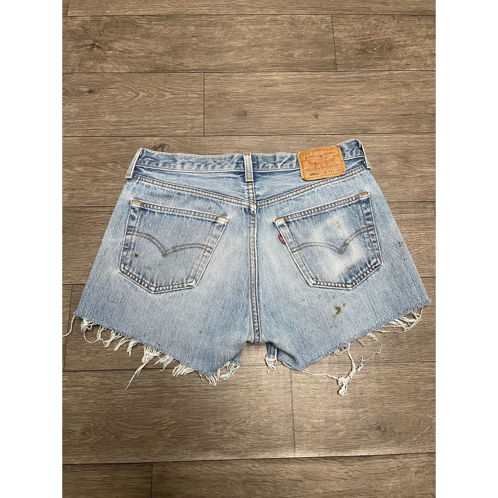 Vintage VTG Levis 501 XX Blue Booty Shorts Sz 34 Butterfly Button | Grailed