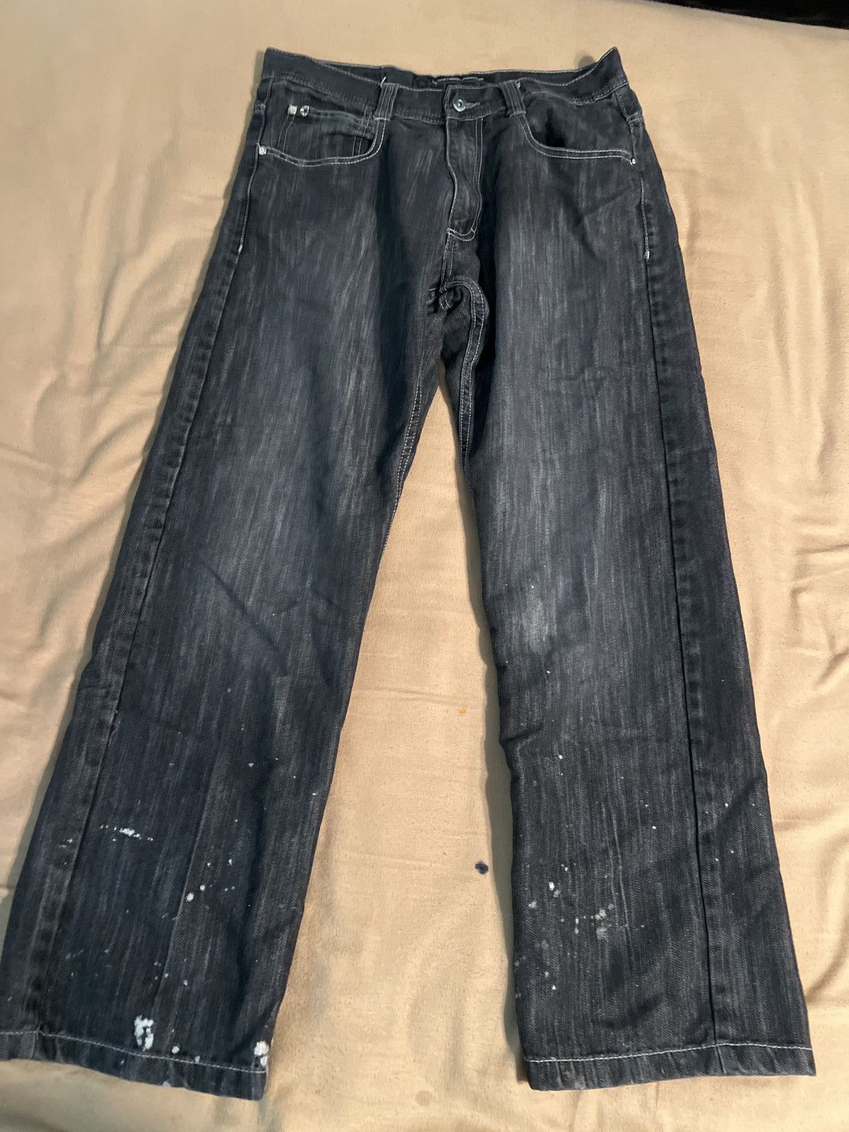 Southpole Southpole faded black baggy jeans | Grailed