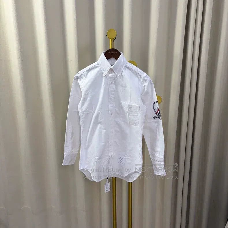 Thom Browne Thom Browne White Color Block Shirt Size US XS / EU 42 / 0 - 1 Thumbnail