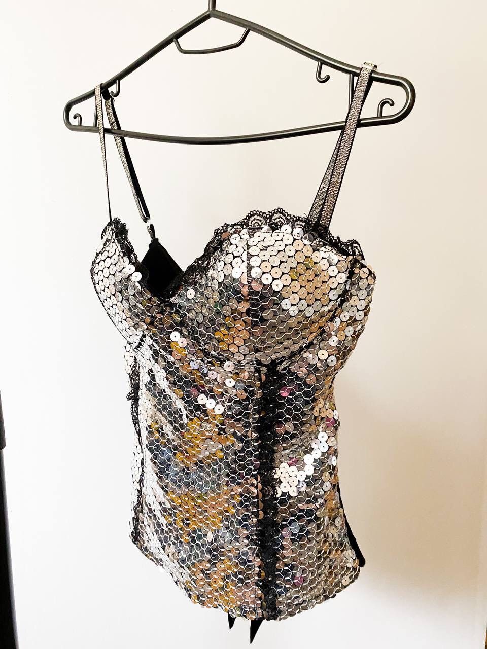 20471120 Amazing Shine Top (JPG Jean Paul Gaultier Style) Size M / US 6-8 / IT 42-44 - 3 Thumbnail