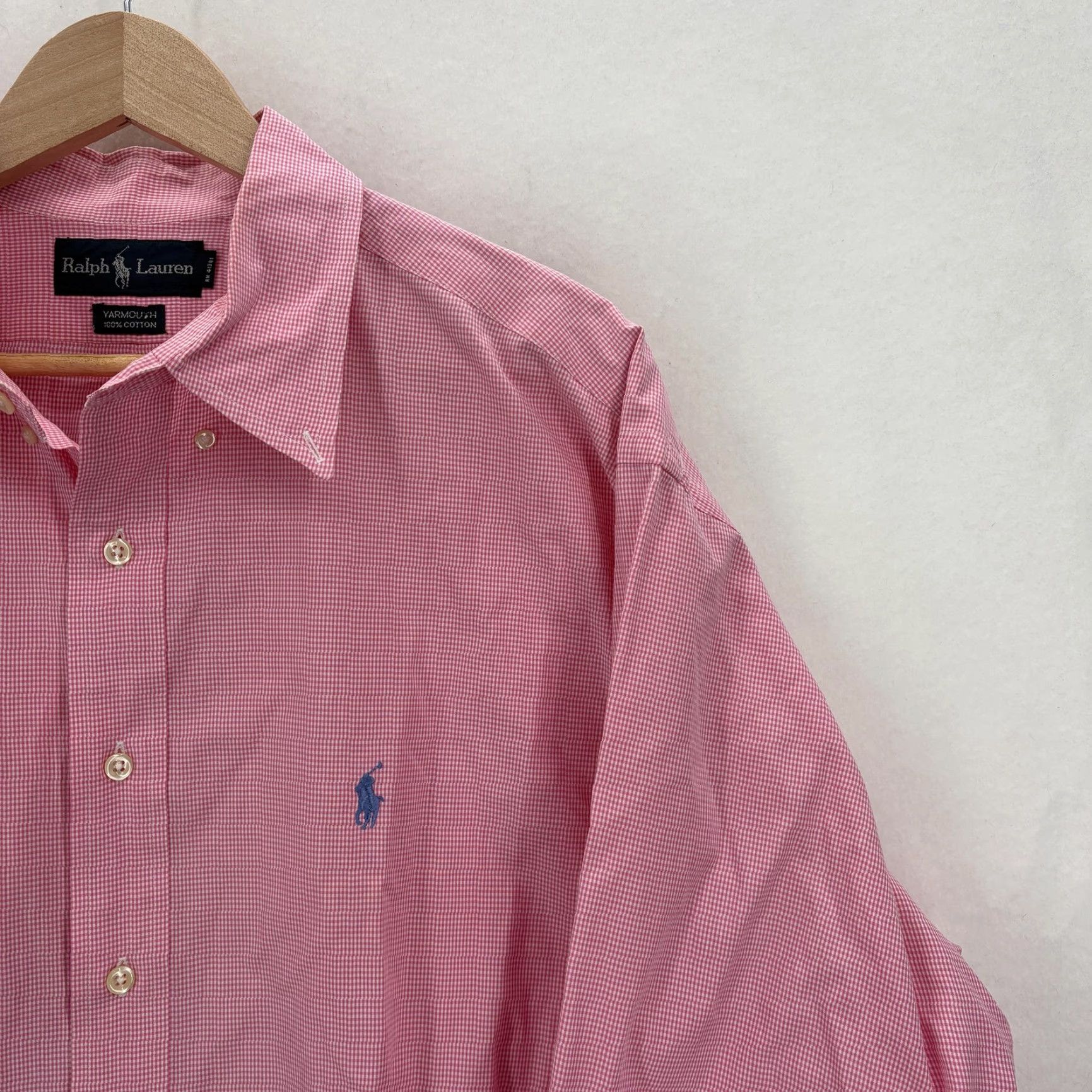 Ralph Lauren Ralph Lauren Yarmouth Shirt Mens XL Pink Check Classic Button Front Long Sleeve Size US XL / EU 56 / 4 - 2 Thumbnail