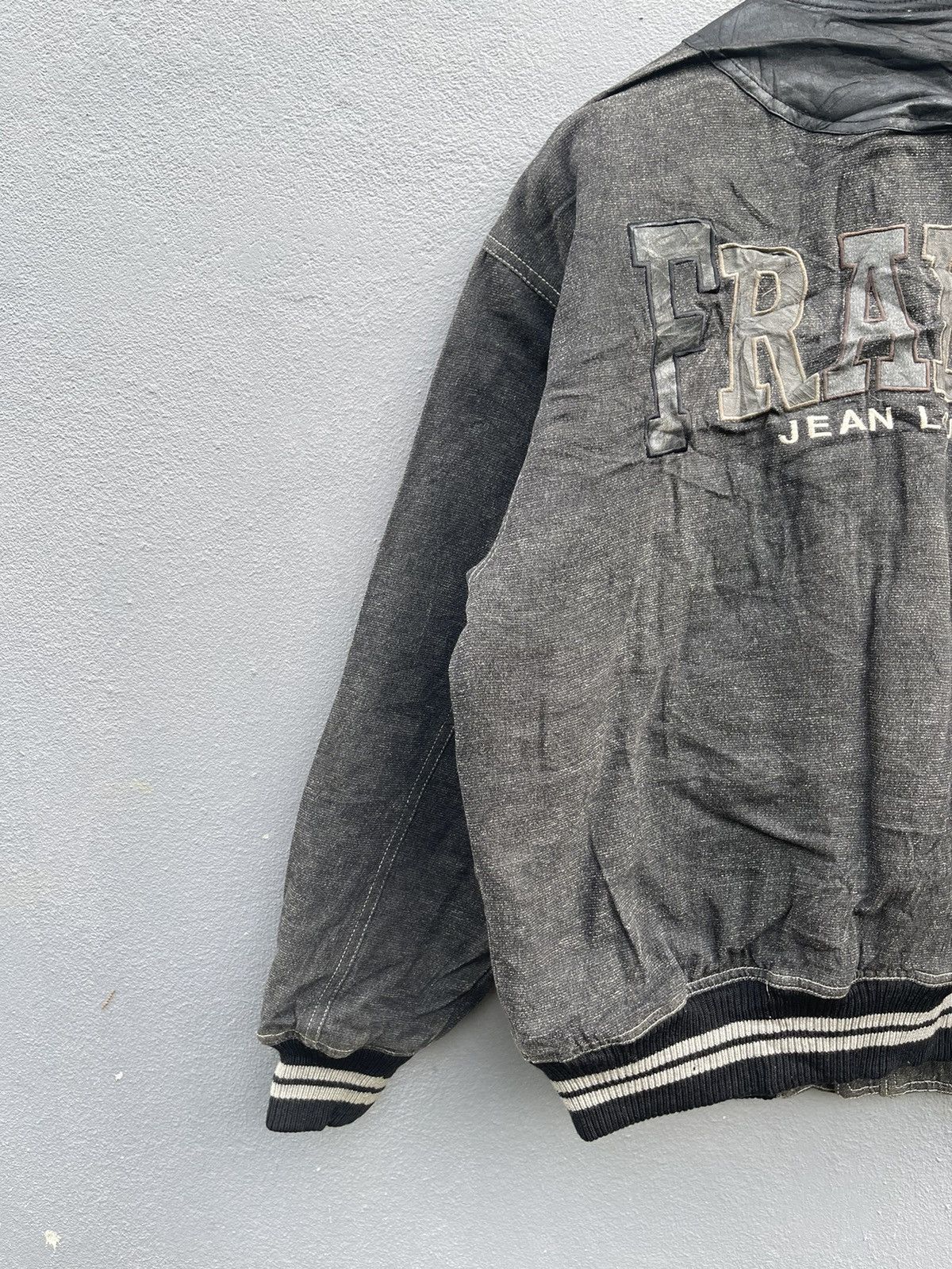Japanese Brand × Vintage Jean Louis Fradet Vintage Denim Varsity Jacket - Size L Size US L / EU 52-54 / 3 - 15 Thumbnail