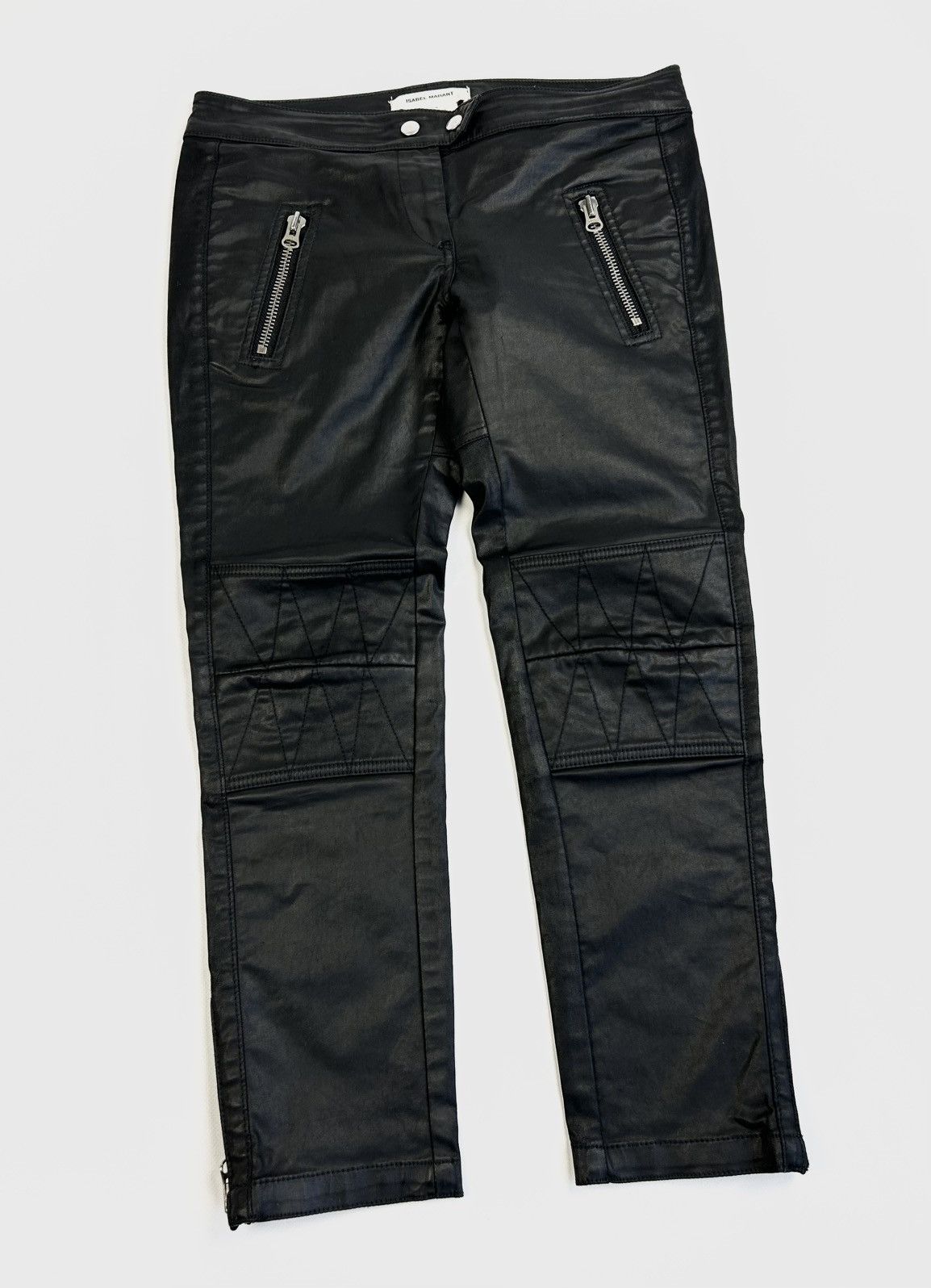H&M × Isabel Marant rare Isabel Marant x H&M Waxed Moto Jeans Y2K Pants Size 28" / US 6 / IT 42 - 2 Thumbnail
