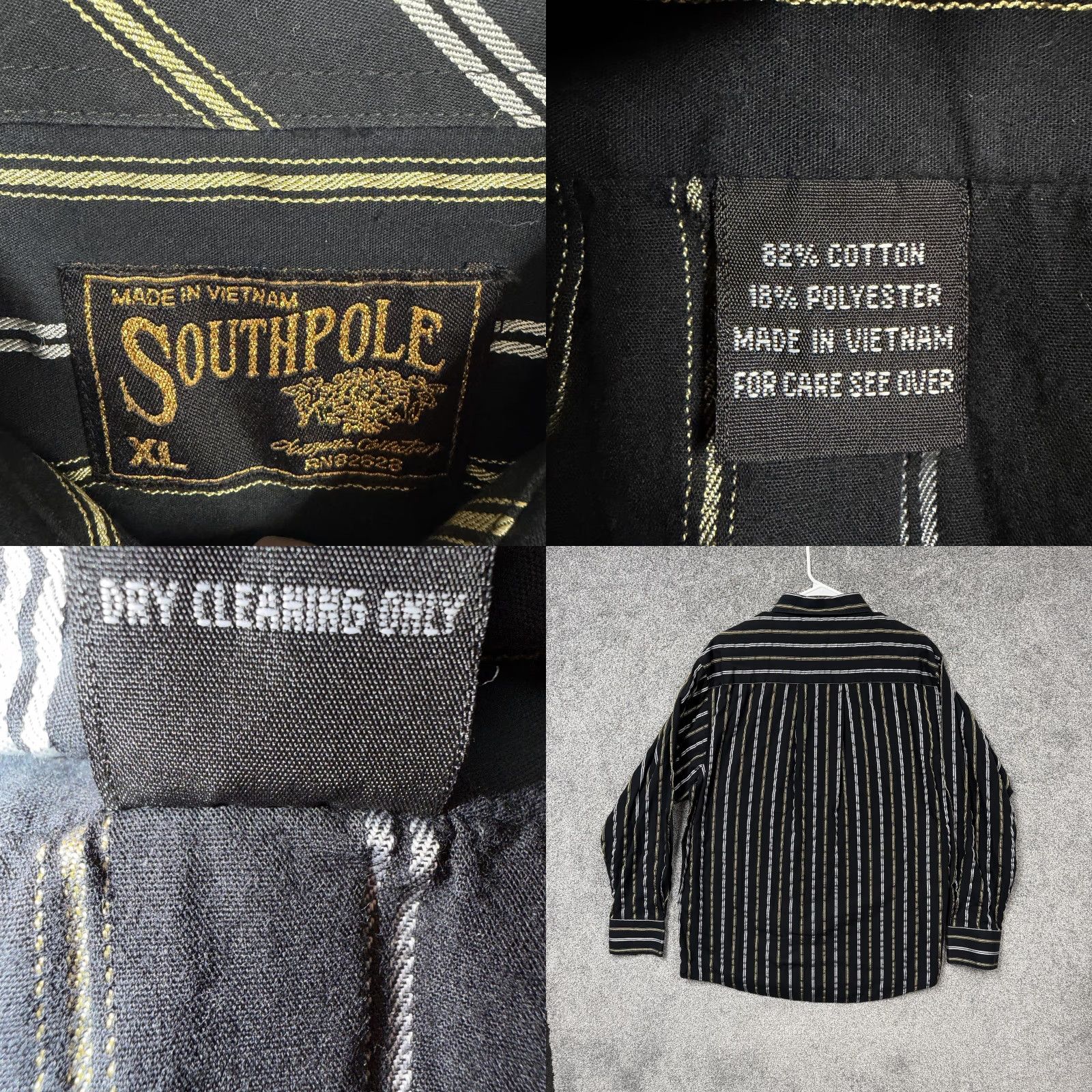 Southpole VINTAGE Southpole Shirt Mens XL Black Gold Stripe Hip Hop Biggie Streetwear Size US XL / EU 56 / 4 - 8 Thumbnail