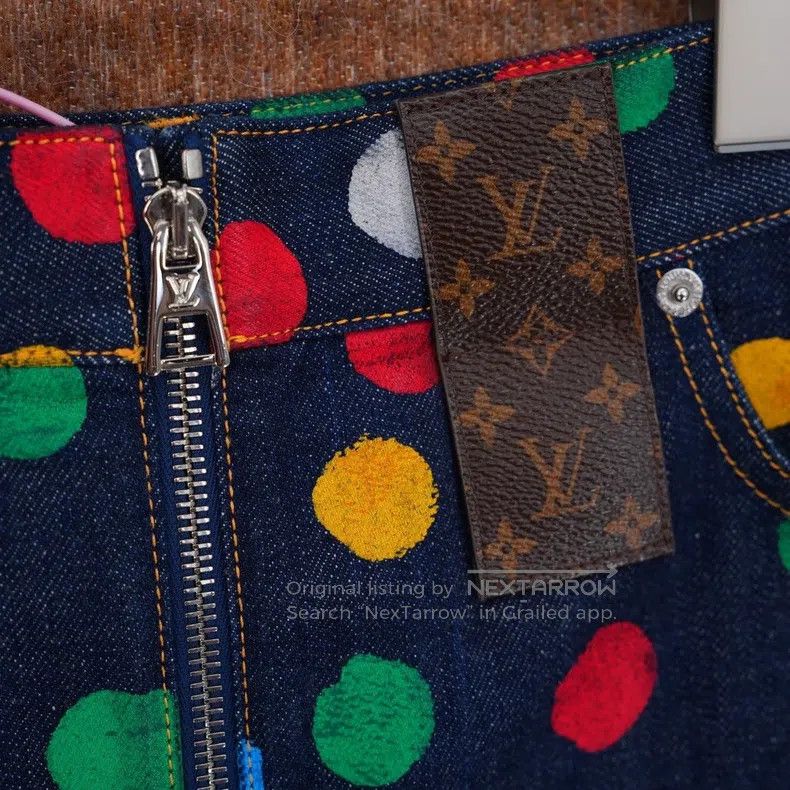 Louis Vuitton Louis Vuitton Yayoi Kusama co-branded polka-dot denim skir Size 37" - 3 Thumbnail