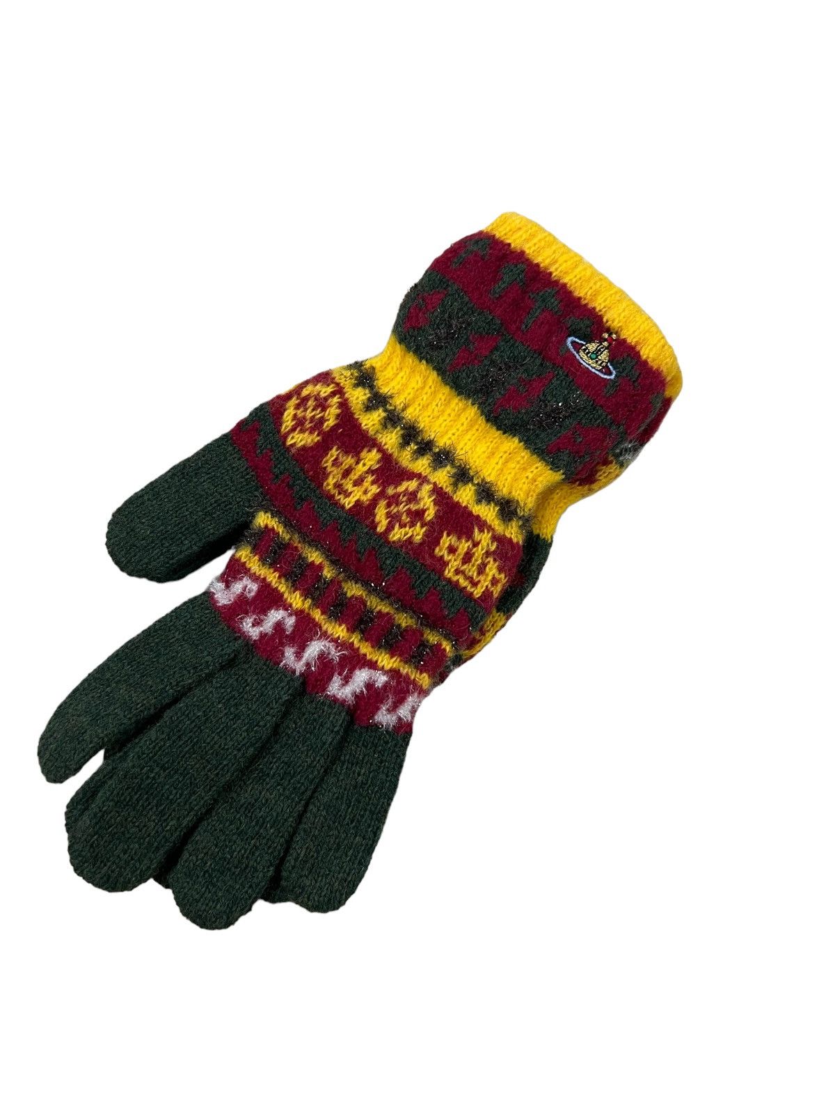 Vivienne Westwood OG Vivienne Westwood Orb Logo Embroidery Wool Winter Gloves Size ONE SIZE - 3 Thumbnail