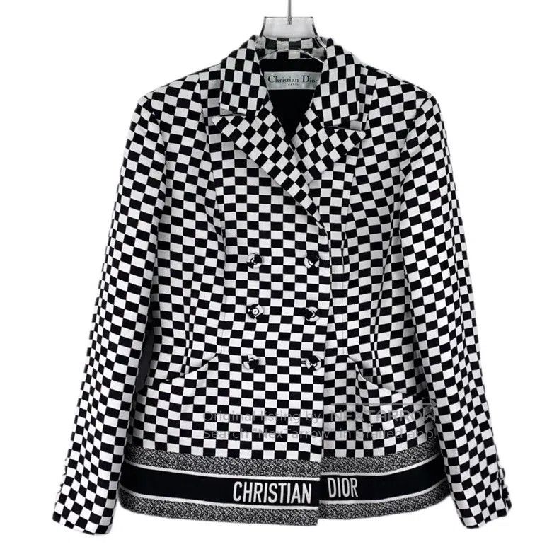Dior Dior Black and white color-blocked checkerboard cotton lap Size XS / US 0-2 / IT 36-38 - 1 Thumbnail