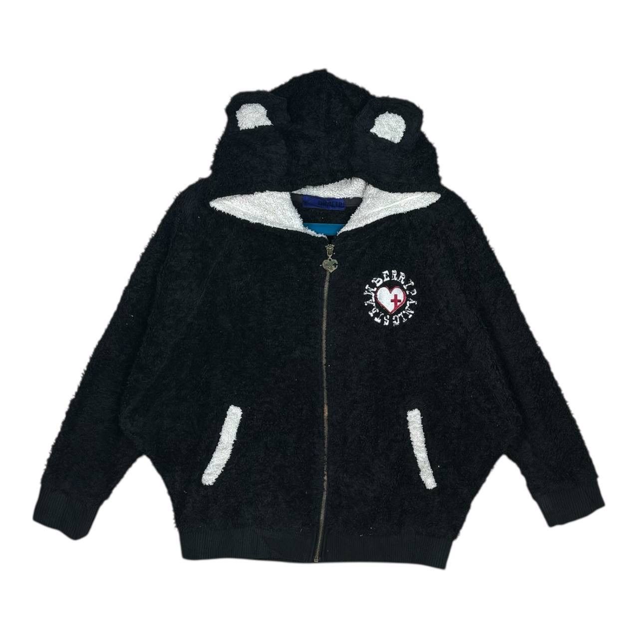 DIGDEEP Strawberry Panic Cyber Y2K Zip Hoodie Fur Bear Ears
