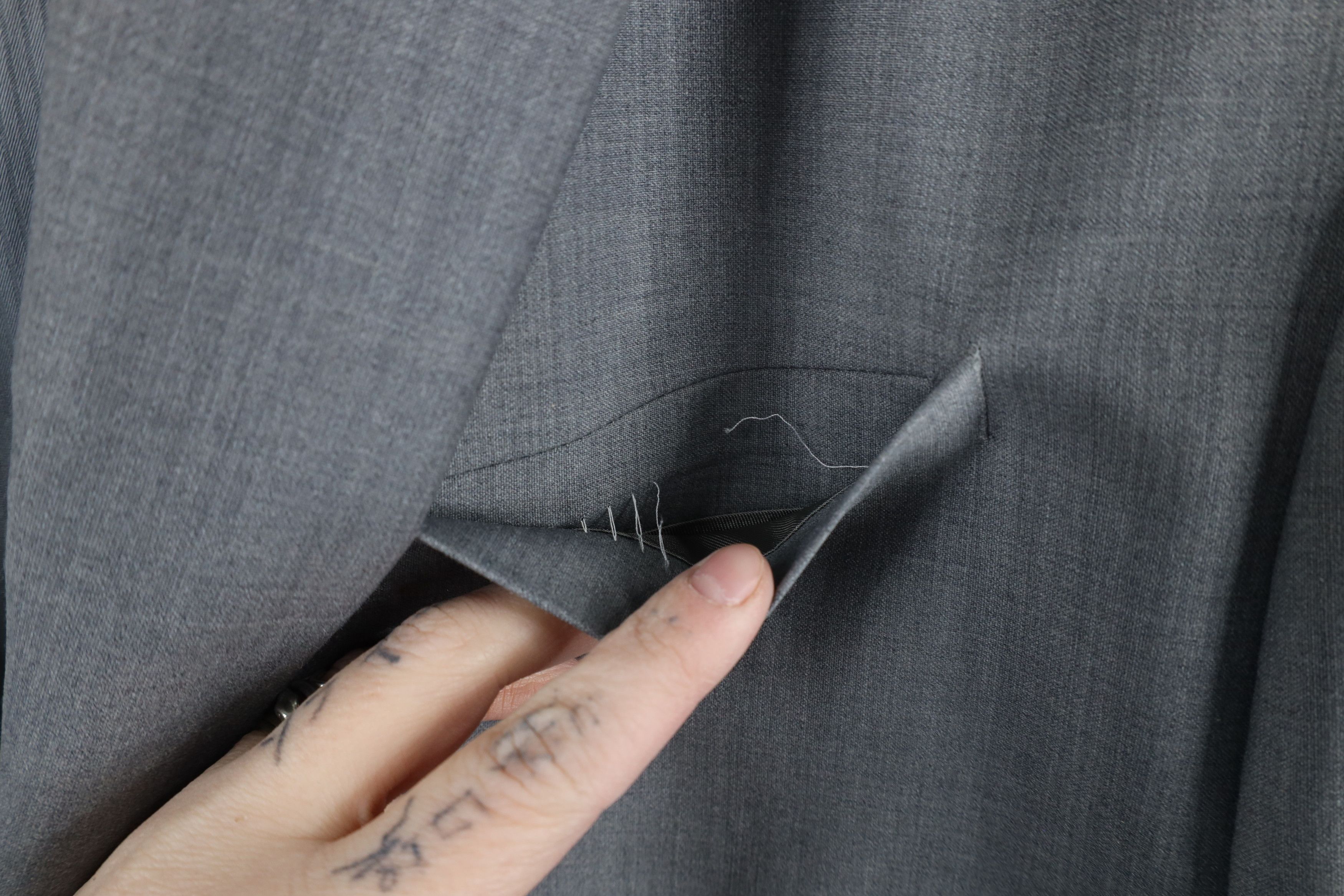 Express × Vintage Express Stretch+ Chambray 2 Button Suit Coat Jacket Gray Size US XXL / EU 58 / 5 - 6 Thumbnail