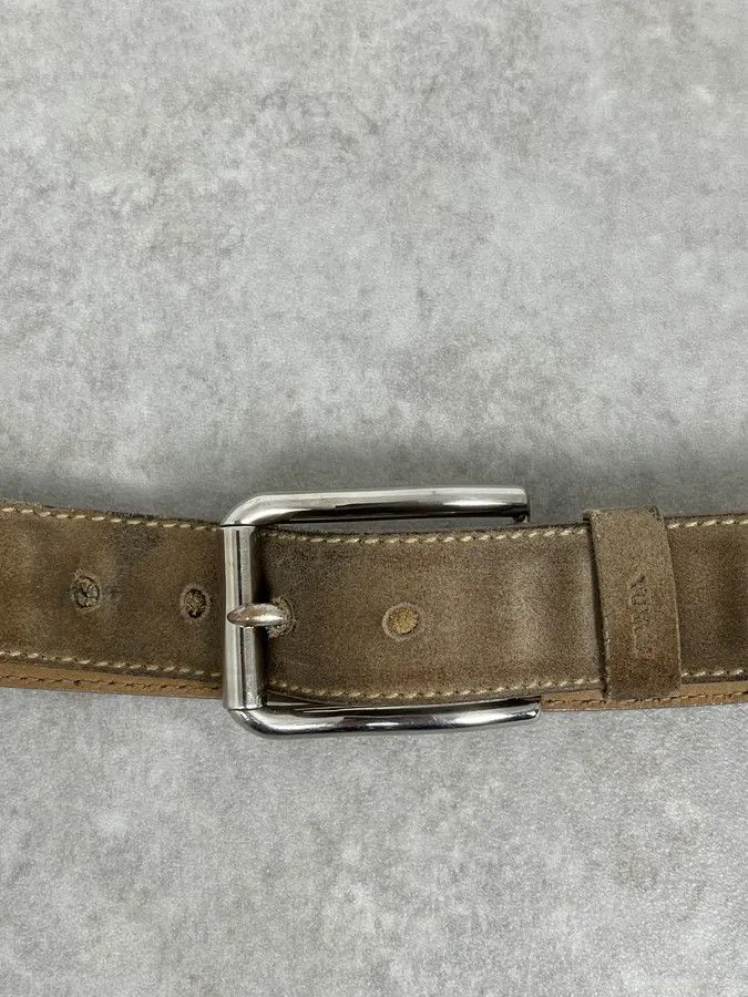 Prada 2000s Prada Camel Eroded Leather Belt Size ONE SIZE - 6 Thumbnail