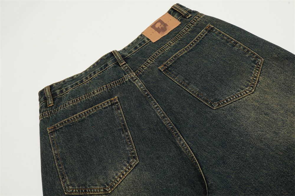 Japanese Brand × Jean Men's loose punk casual all-match distressed washed jeans Size US 32 / EU 48 - 5 Thumbnail