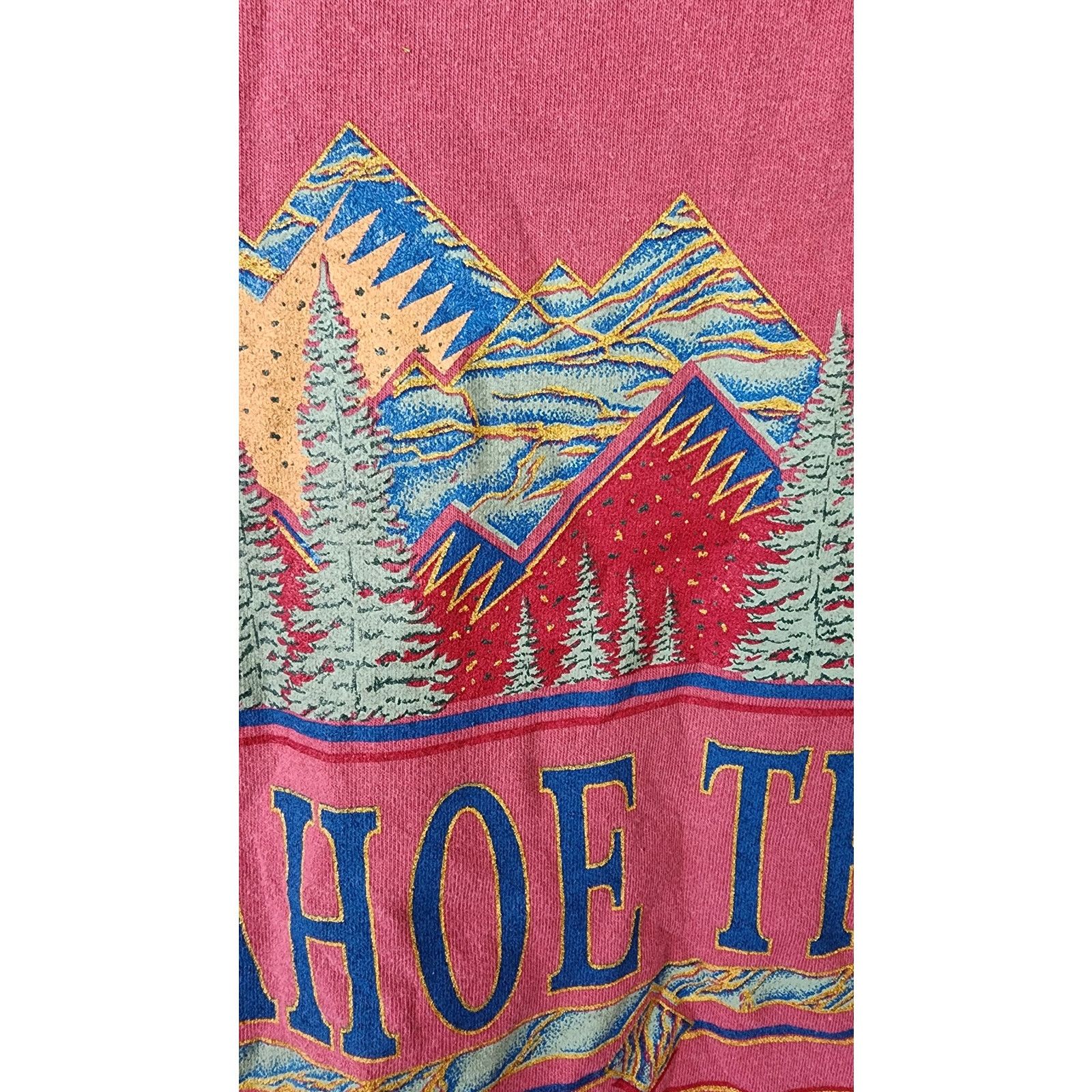Vintage Vintage Tahoe Shirt Truss Mountain Nature Tee Red VTG 90s L Size US L / EU 52-54 / 3 - 3 Thumbnail