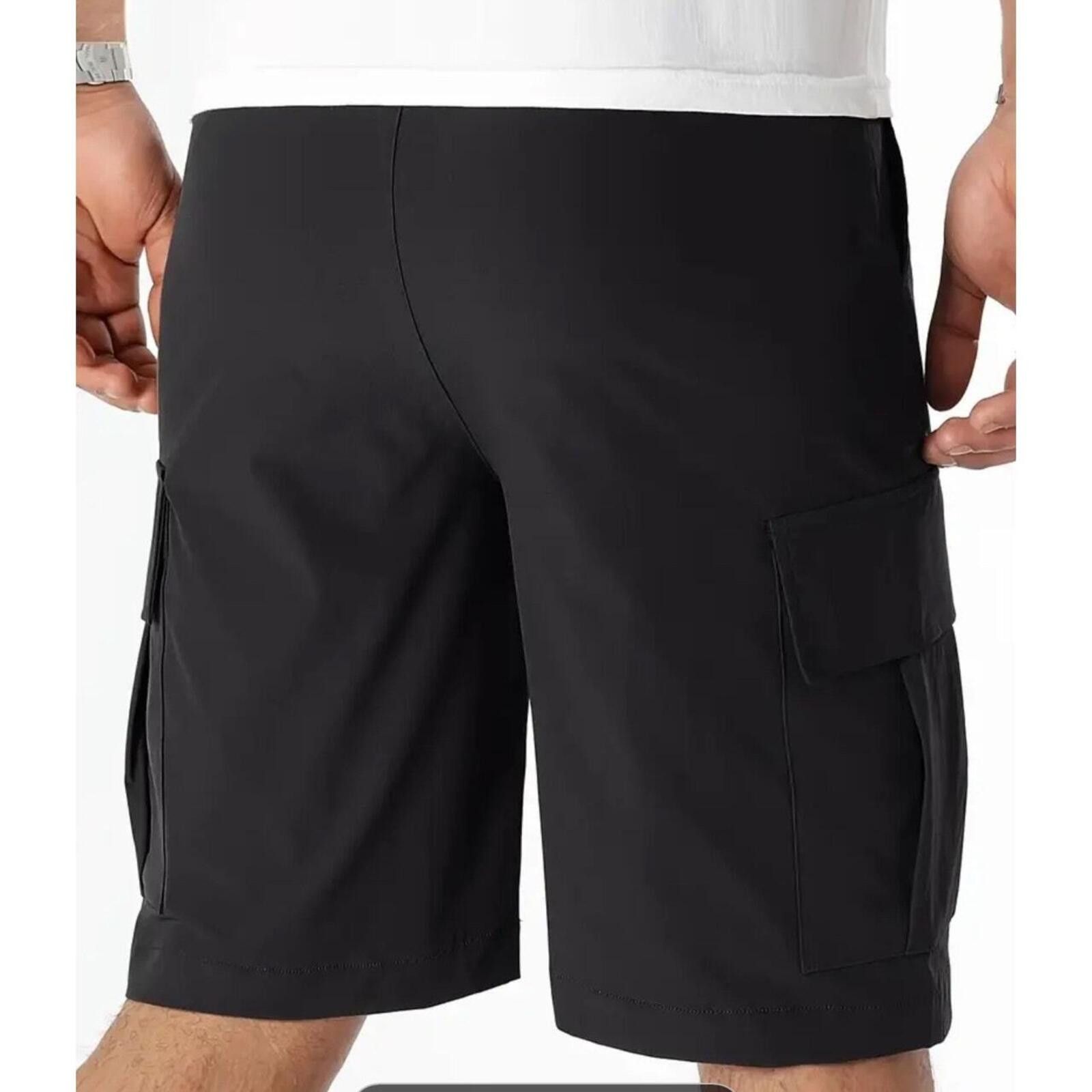 Unknown London Men's classic XL solid black color multi-pocket shorts Size US 36 / EU 52 - 3 Thumbnail