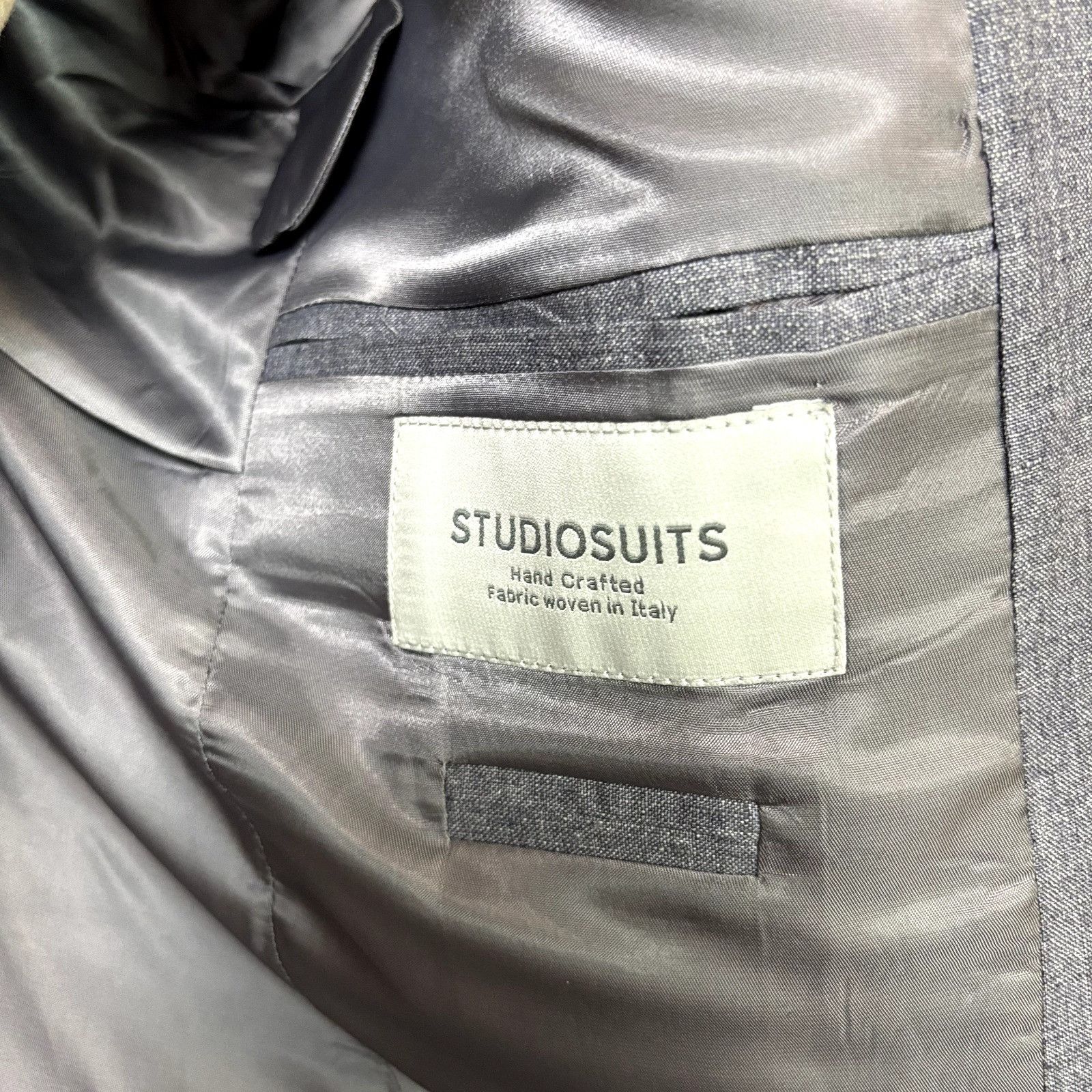 Bespoken Studiosuits Bespoke Men's Suit 42-44 Gray 2-Piece: Blazer & Size 42R - 7 Thumbnail