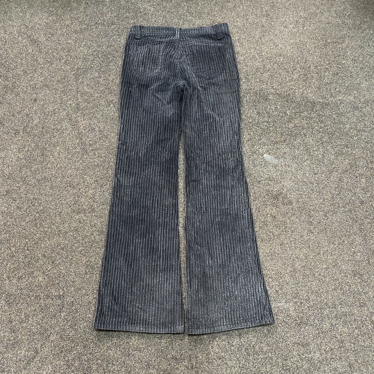 Vintage Vintage Y2K Pinstripe Wide Leg Flared Pants Grunge Streetwea Size 30" / US 8 / IT 44 - 2 Thumbnail