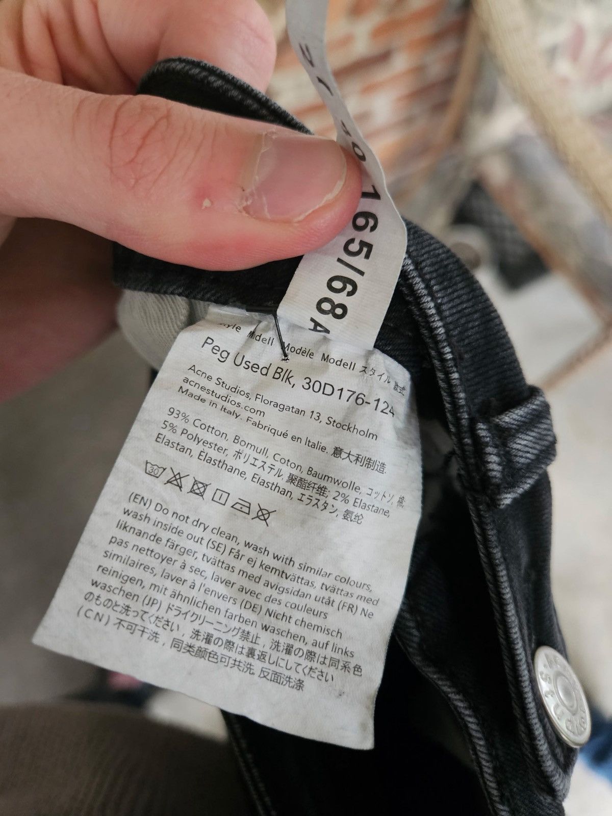 Acne Studios Blå Konst Peg Used Black Peg Denim Jeans Size US 27 - 7 Thumbnail