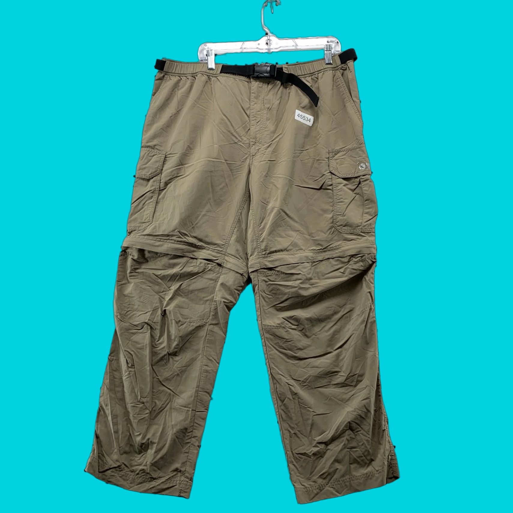 Vintage Gander Mountain Guide Series Mens 2XL Convertible Cargo Pant Tan 36x28.5 Beige Nylon Straight Pocket Cargo Size US 39 - 1 Thumbnail