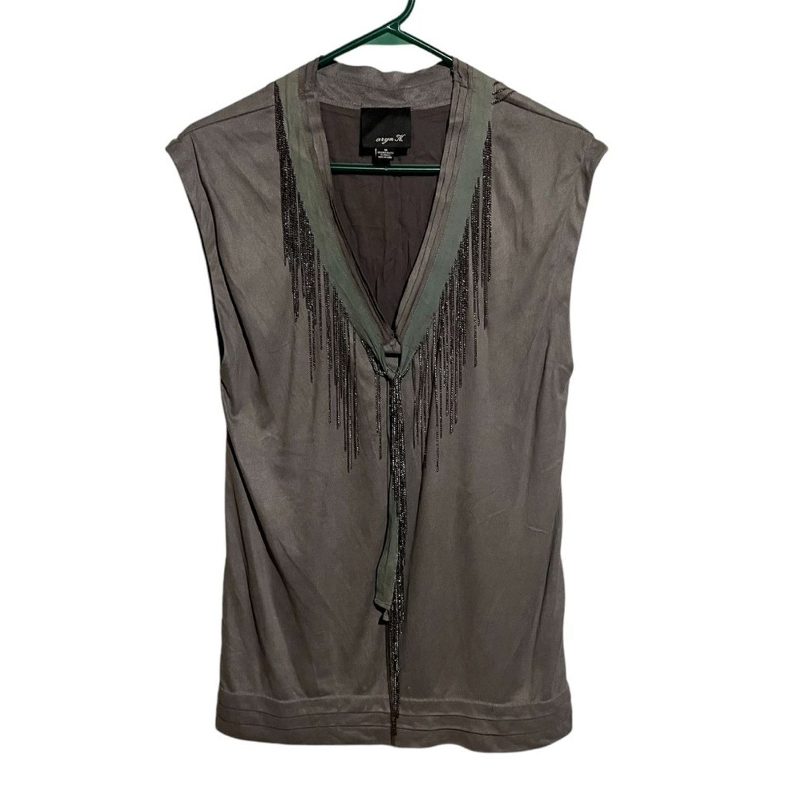 Other Aryn K Tank Top Women's Size M Grey Faux Leather Size M / US 6-8 / IT 42-44 - 1 Thumbnail
