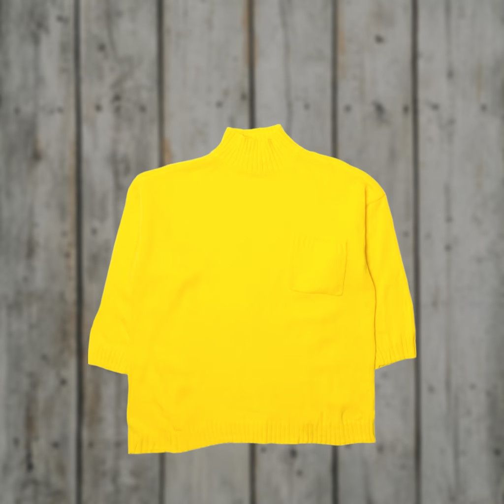 Vintage VINTAGE Cherry Sticks Ltd Yellow Turtleneck Sweater X-Large Adult Regular Size Yellow Acrylic Chest 23” Length 26” Womens/Mens Size XL / US 12-14 / IT 48-50 - 1 Thumbnail