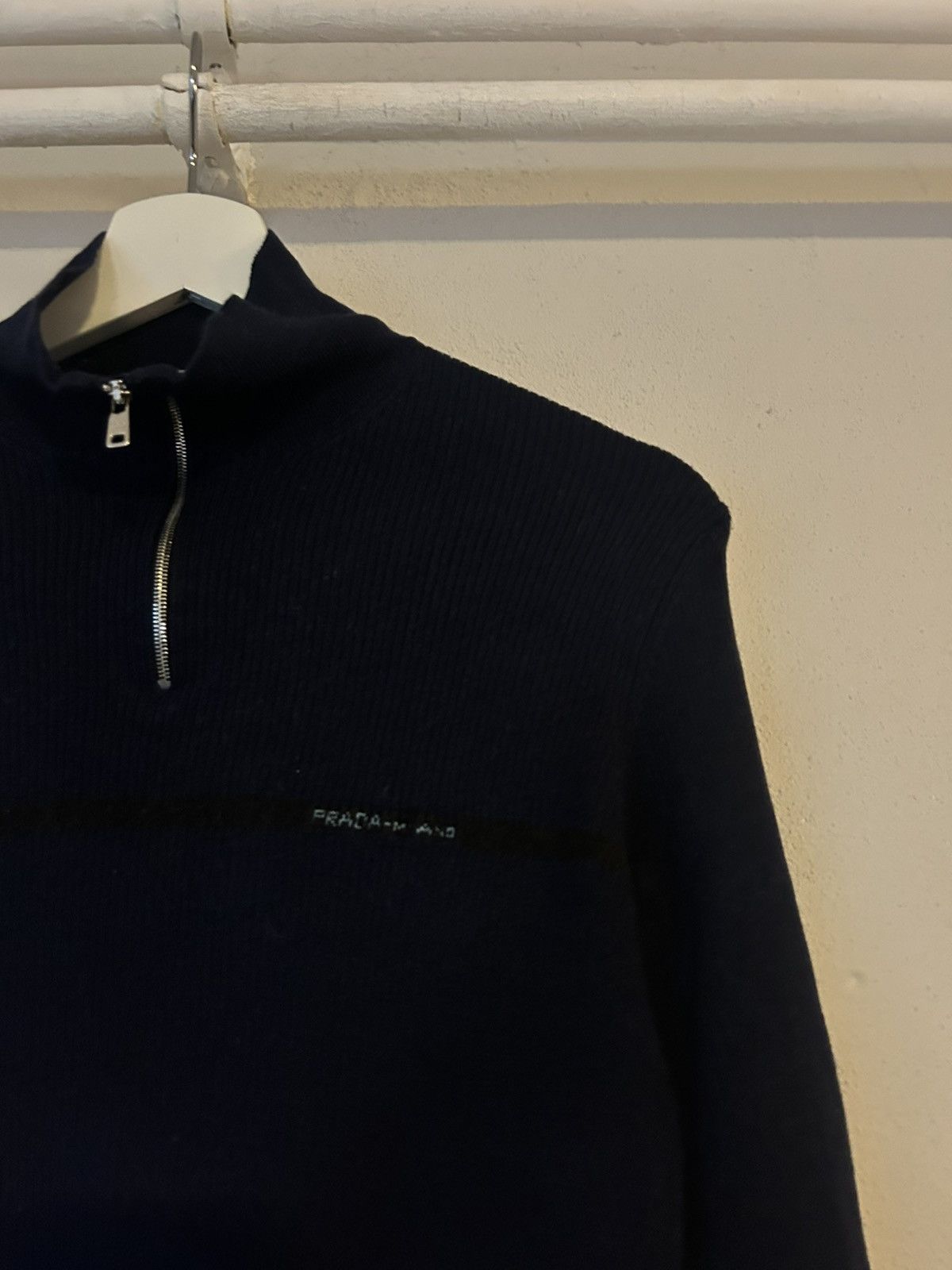 Prada Prada Milano Navy Wool Half-Zip Sweater Size XL / US 12-14 / IT 48-50 - 2 Thumbnail