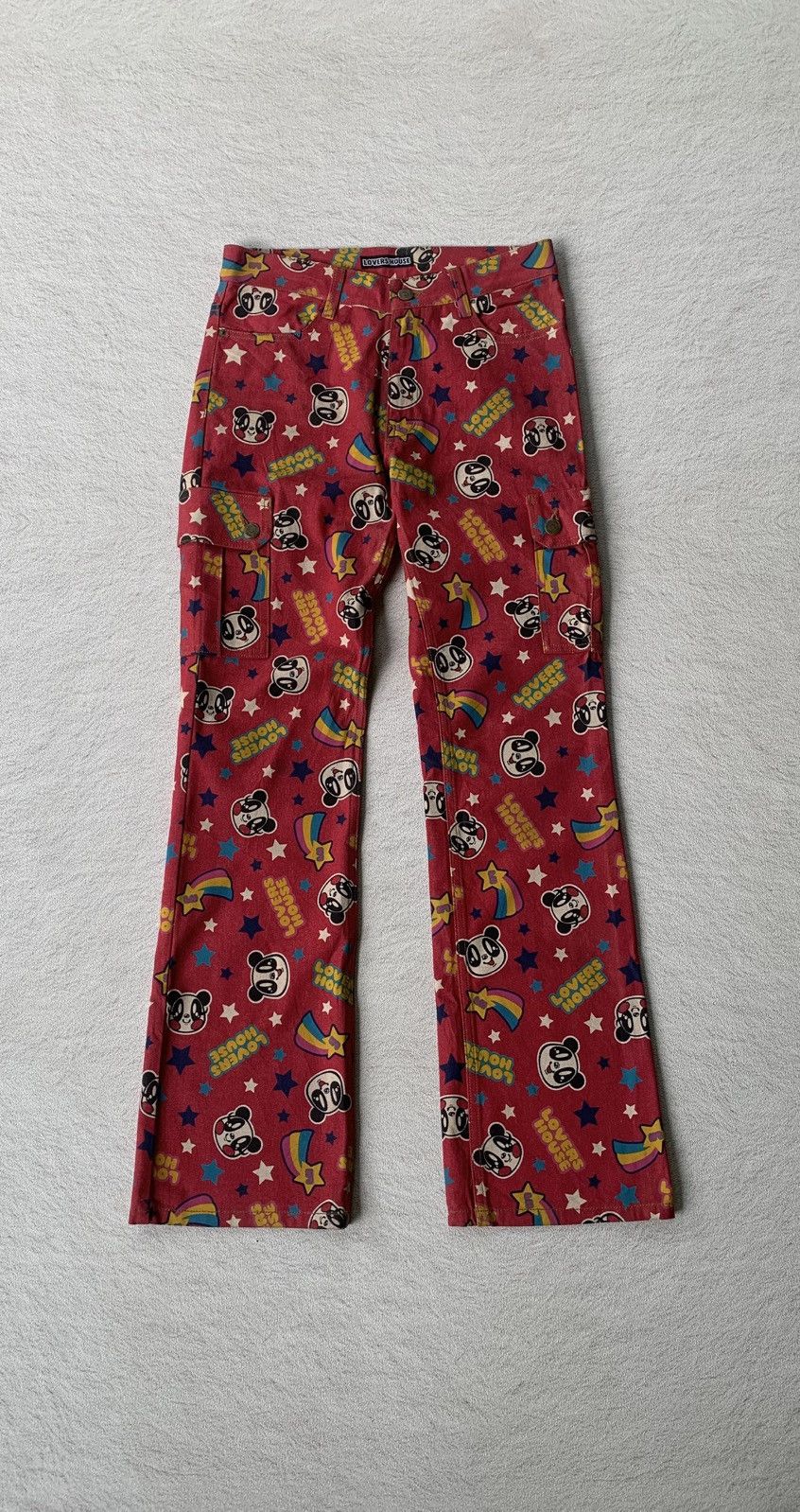 Japanese Brand 2000s Lovers House Cargo Full Print pants Size US 29 - 1 Thumbnail