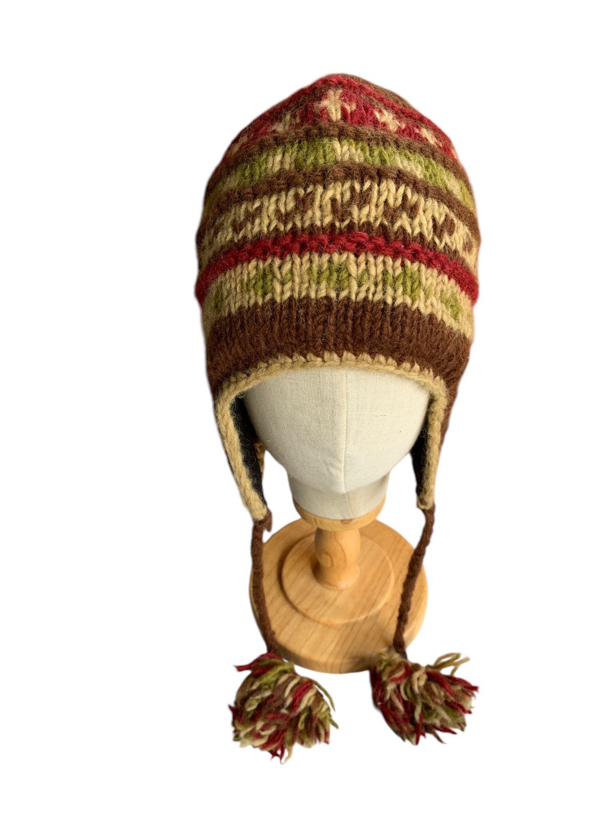 Japanese Brand × Kapital × Vintage Knitted Crochet Wool Earflap Winter Sessions Beanie Hats Size ONE SIZE - 4 Thumbnail