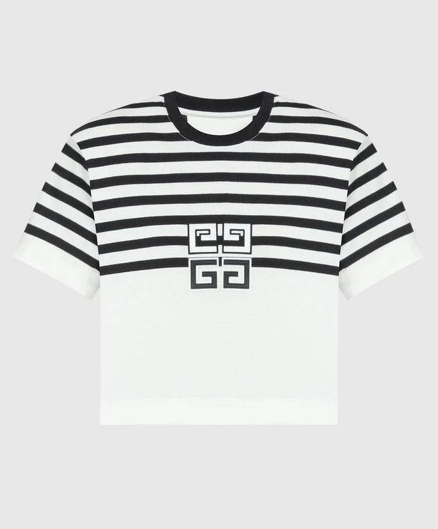 o1w1db10325 Cropped Masculine T-Shirt in Black/White