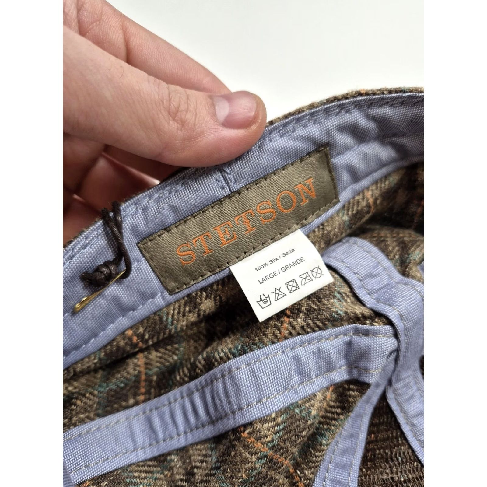 Stetson Stetson Newsboy Hat L Brown Plaid Silk Tweed Sun Guard Cap Mens Large Size ONE SIZE - 4 Thumbnail