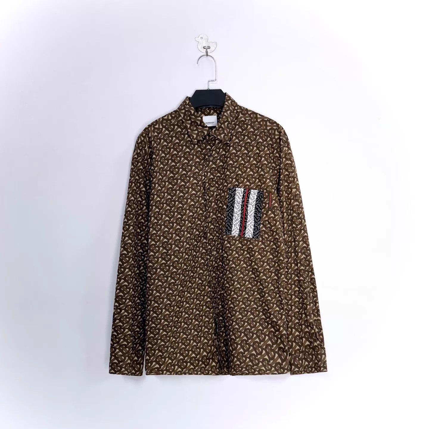 Burberry Burberry Brown TB Monogram Striped Shirt Jacket L Size US L / EU 52-54 / 3 - 1 Thumbnail
