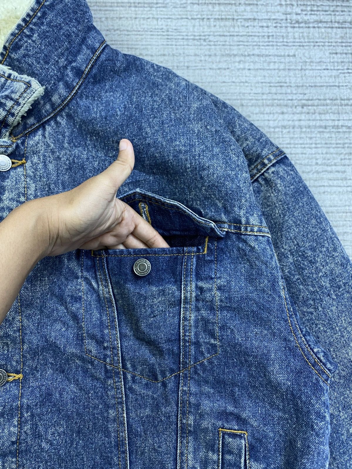 Issey Miyake Jungle Storm Denim Blue Multipocket Sherpa Denim Jacket Size US L / EU 52-54 / 3 - 8 Thumbnail