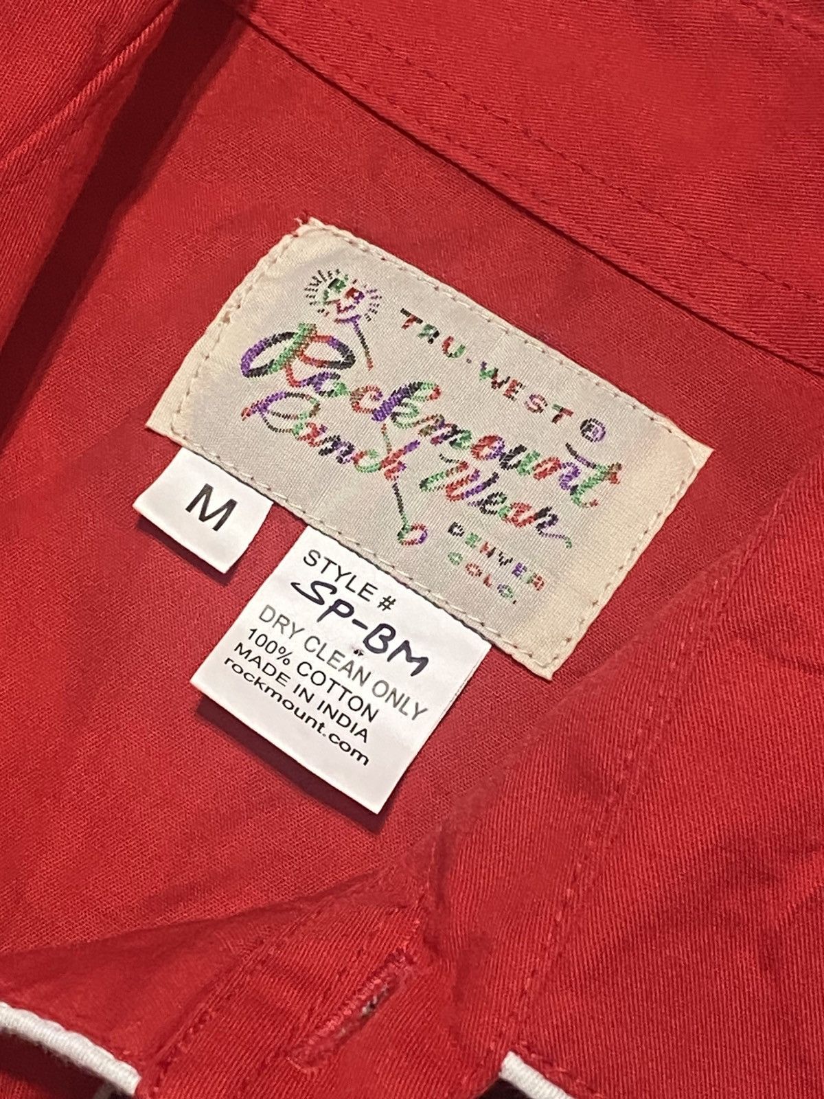 Rockmount Ranch Wear Red and Black Embroidered Pearl Snap Western Shirt Size US M / EU 48-50 / 2 - 3 Thumbnail
