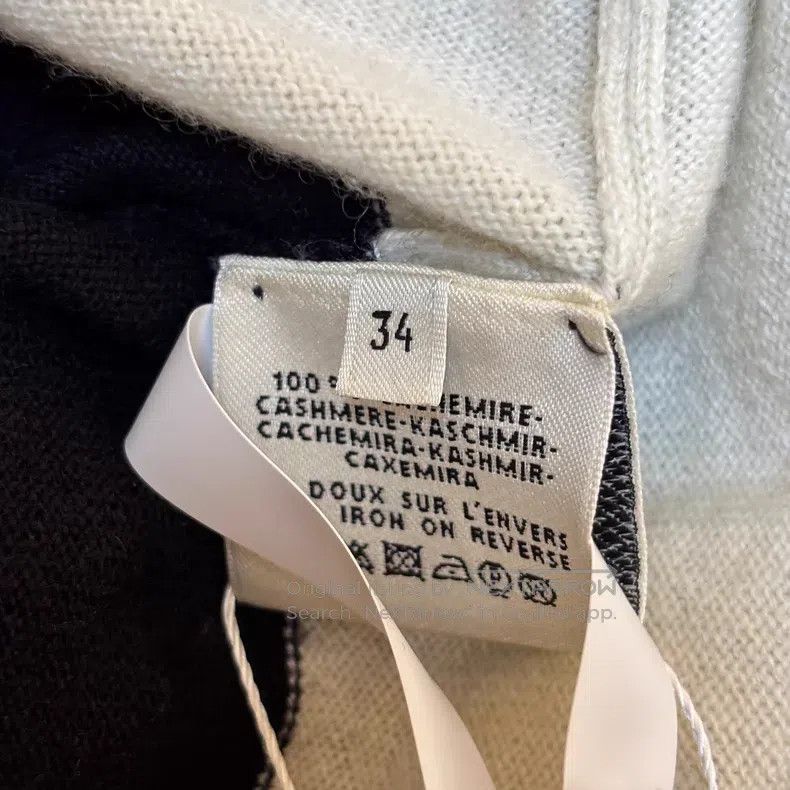 Hermes Hermes Black and White Colorblock Crew Neck Sweater Size XXS / US 00 / IT 34 - 7 Thumbnail