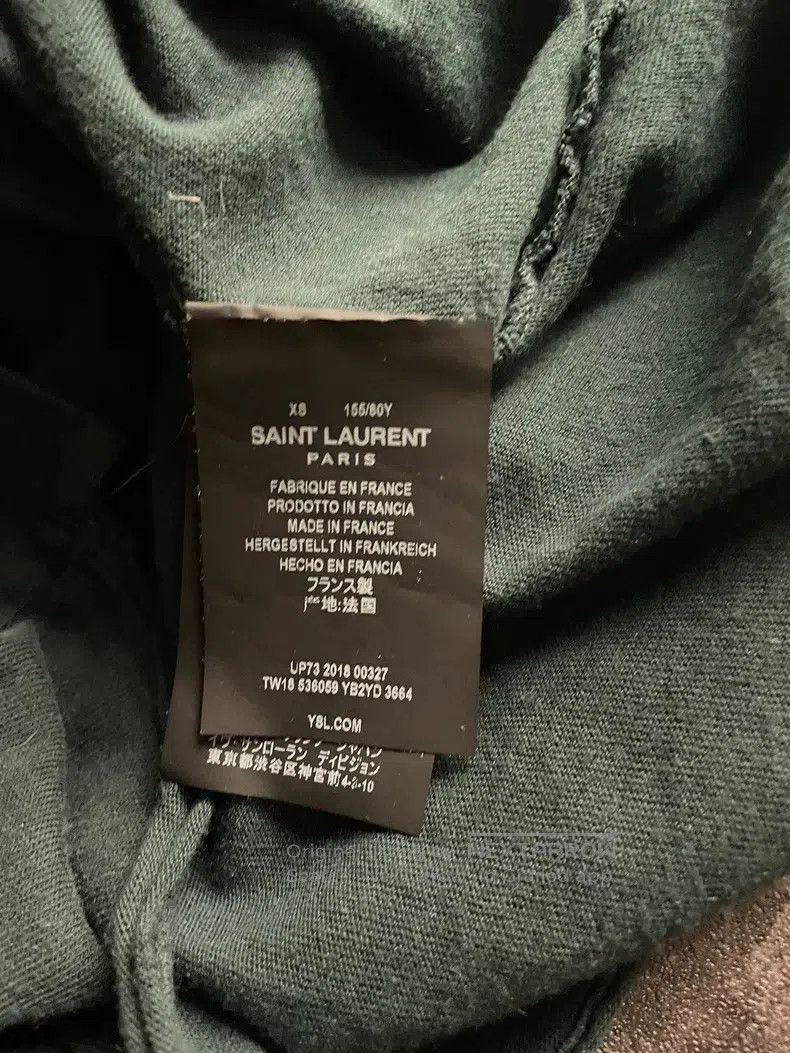 Saint Laurent Paris Saint Laurent Paris Washed Distressed Light Grey T-Shirt Size US XS / EU 42 / 0 - 7 Thumbnail