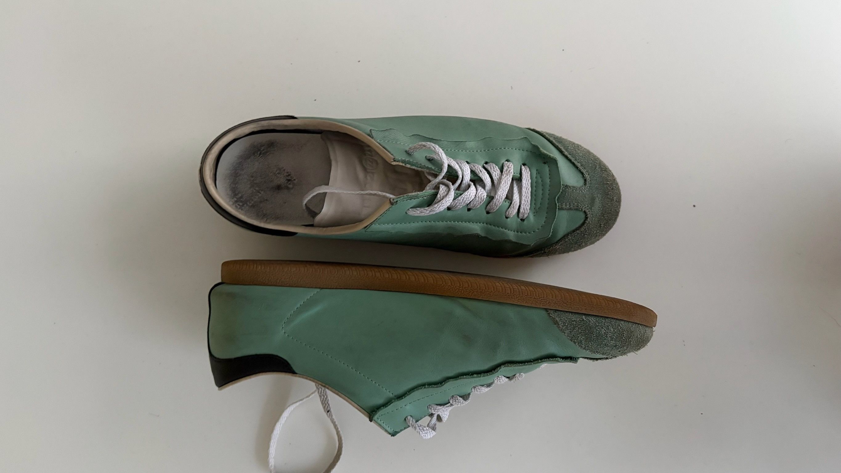 Maison Margiela Maison Margiela Green Featherlight Low-Top Sneakers Size US 10 / EU 43 - 4 Thumbnail
