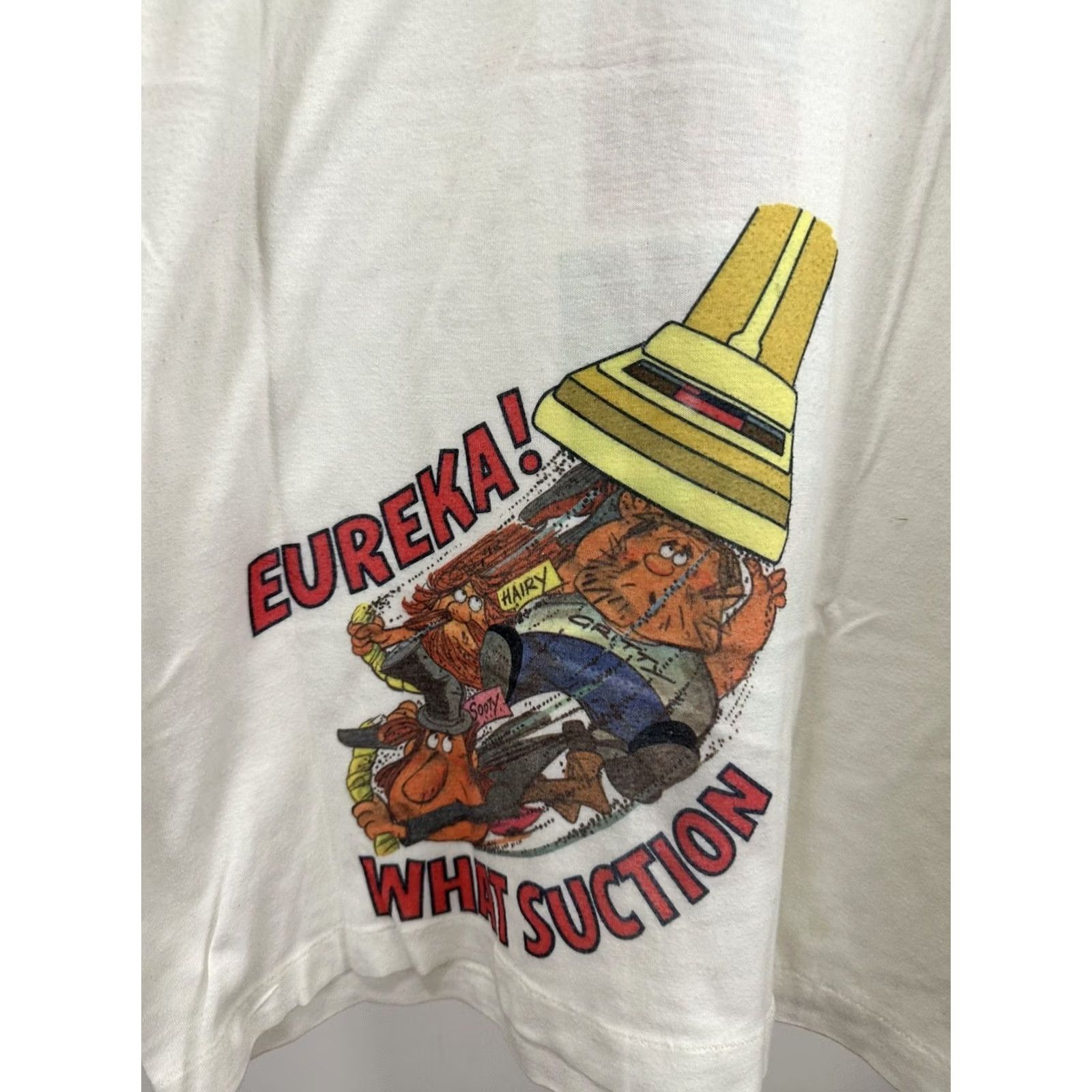 Vintage VTG 70s Spruce Shark Eureka What Suction Art Test Print T-Shirt Size S Shirt Men White Art, Box Logo, Fish, Ocean, Vacuum Mens Size US S / EU 44-46 / 1 - 4 Thumbnail