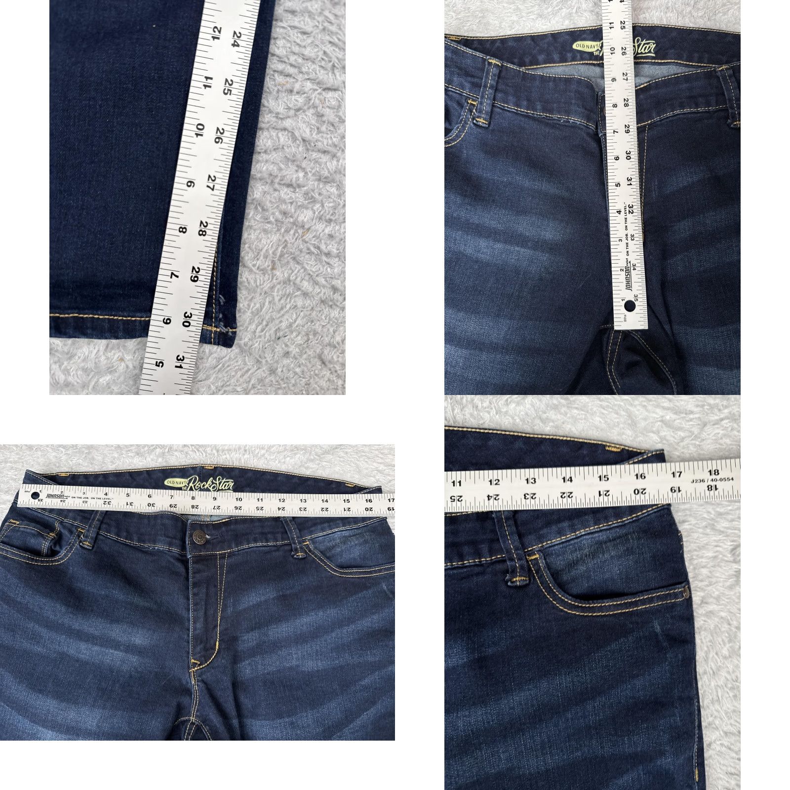 Old Navy Old Navy Rockstar Jeans 32x31 Dark Wash Bootcut Stretch Denim 90s Womens Size 24" / US 00 / IT 34 - 8 Thumbnail