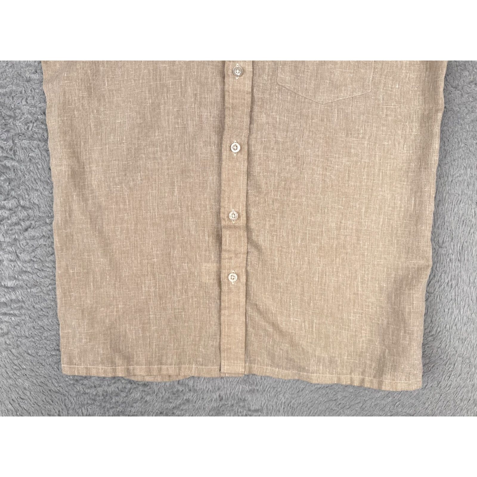 Vintage Pro Static Shirt Men XS Beige Button-Up Linen Hawaiian Short Sleeve 14.5 Aloha Beach Vacation Resort Geometric 90s Theme Mens Size US XS / EU 42 / 0 - 5 Thumbnail