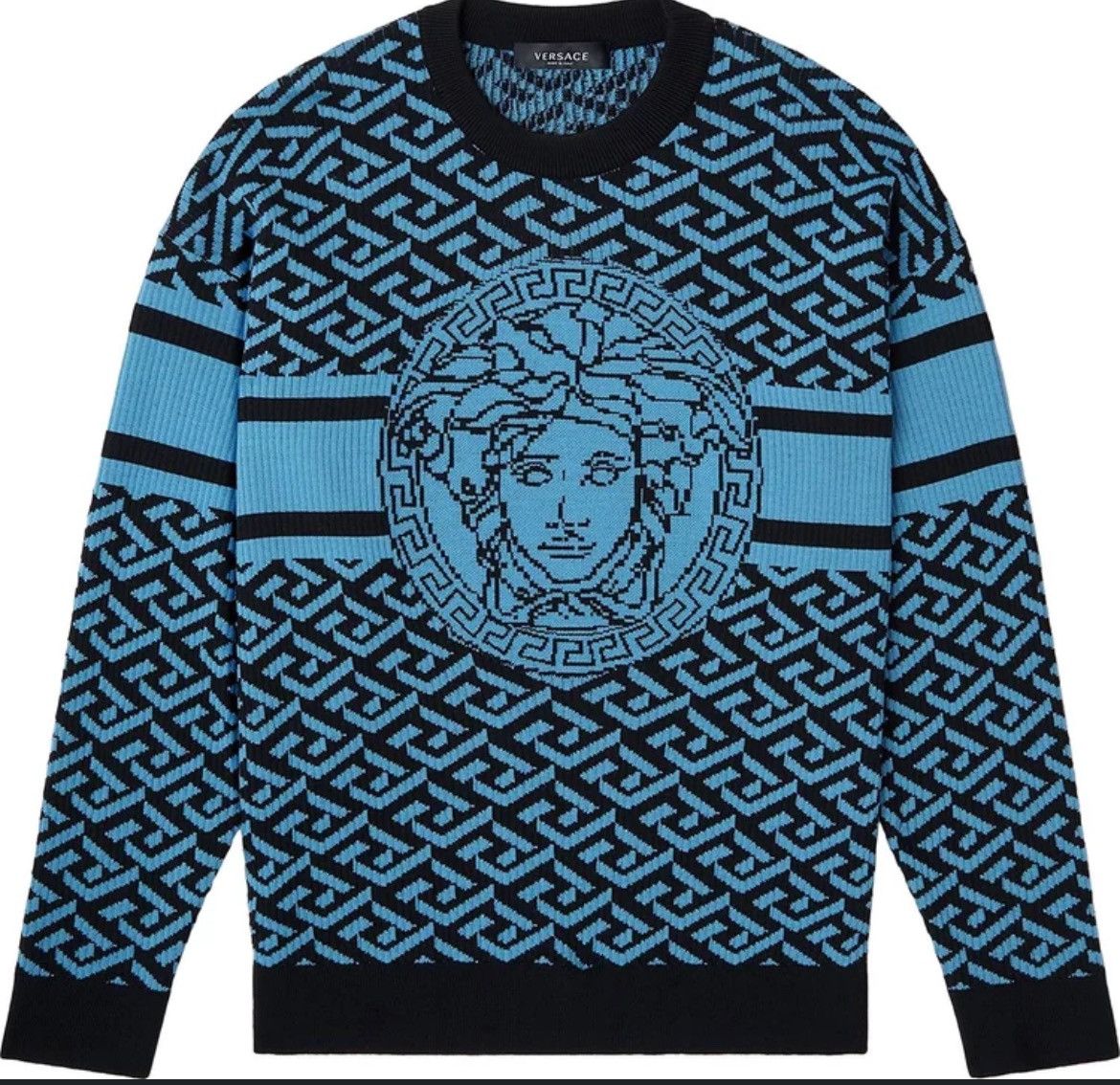 Versace Versace Medusa Monogram Crewneck Size US L / EU 52-54 / 3 - 1 Thumbnail