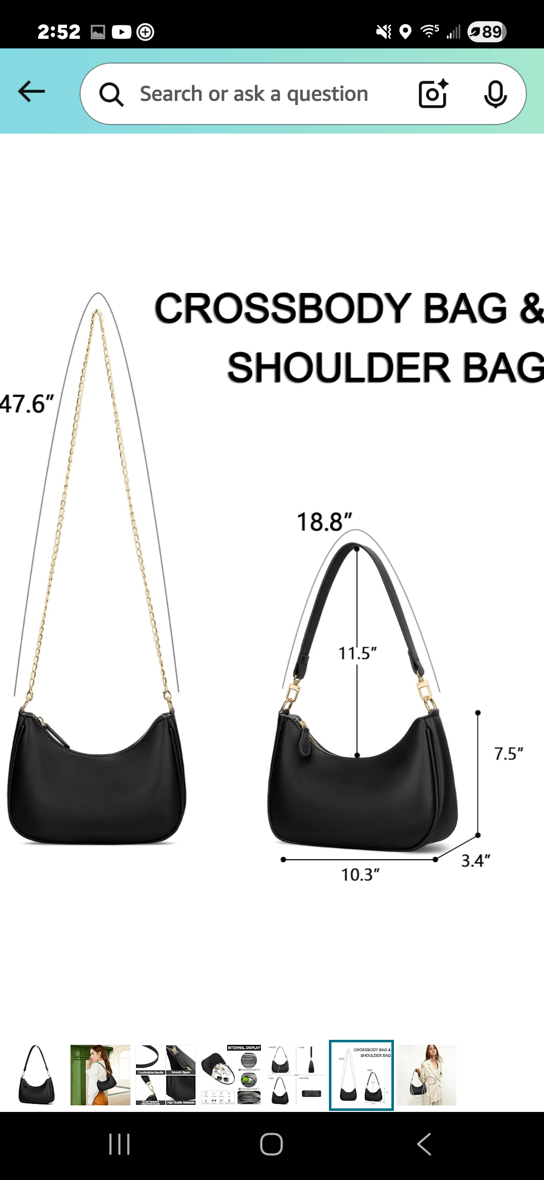 Other KKXIU Small Shoulder Bag for Women Cute Purses Size ONE SIZE - 6 Thumbnail