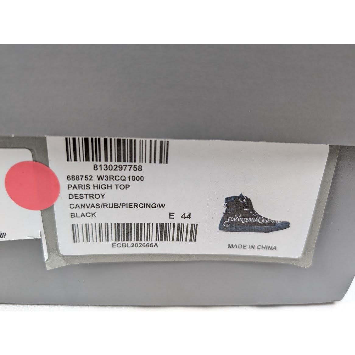 Balenciaga o1rshd1 Destroy Paris High Top Sneakers in Black Size US 11 / EU 44 - 20 Thumbnail