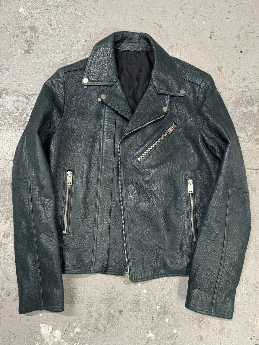 Balenciaga AW2014 Balenciaga Blue Biker Raw Lamb Leather Jacket Size US M / EU 48-50 / 2 - 1 Thumbnail