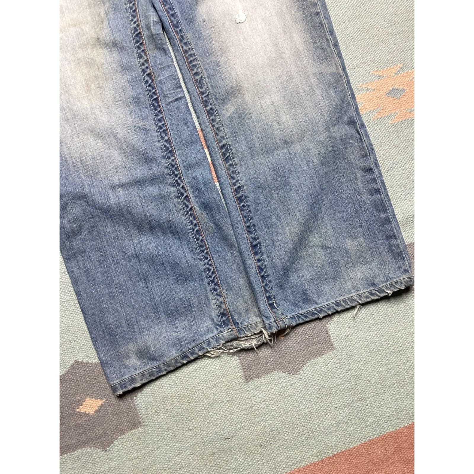 Pepe Jeans VINTAGE Pepe Jeans Jeans Hip Hop Baggy Wide Leg 40x31 Blue Men 40 Inseam 31 Vintage Y2K Grunge Skater Pipes Fade Size US 40 / EU 56 - 6 Thumbnail