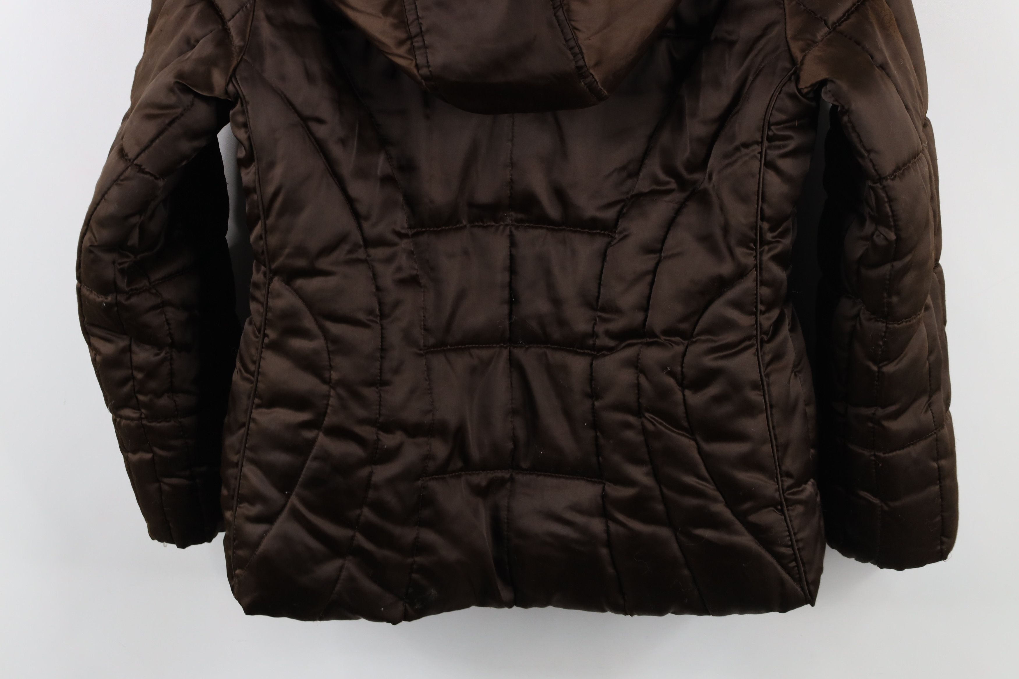 Vintage Vintage 90s Y2K Babydoll Faux Fur Trim Puffer Jacket Brown Size M / US 6-8 / IT 42-44 - 16 Thumbnail